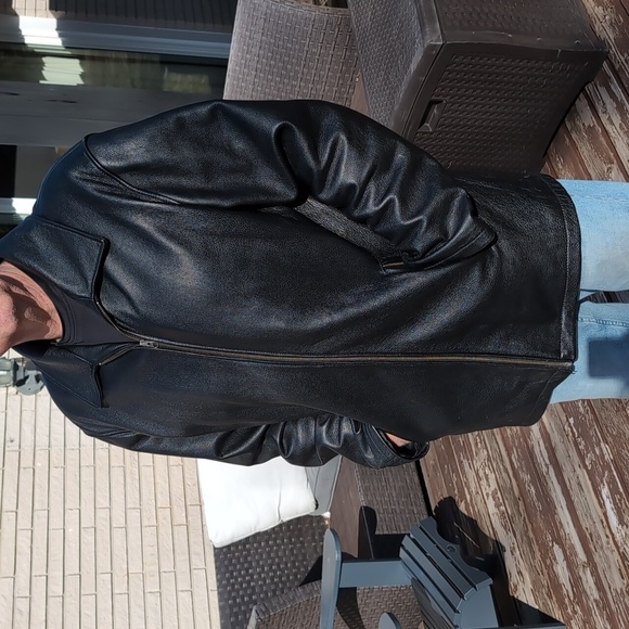 Danier Leather Coat Men's Large Long Tall - Picture 2 of 16